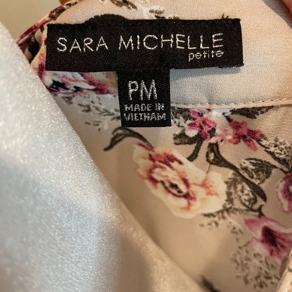 Sara Michelle Petite Floral Mid Sleeve Blouse - Picture 5 of 7
